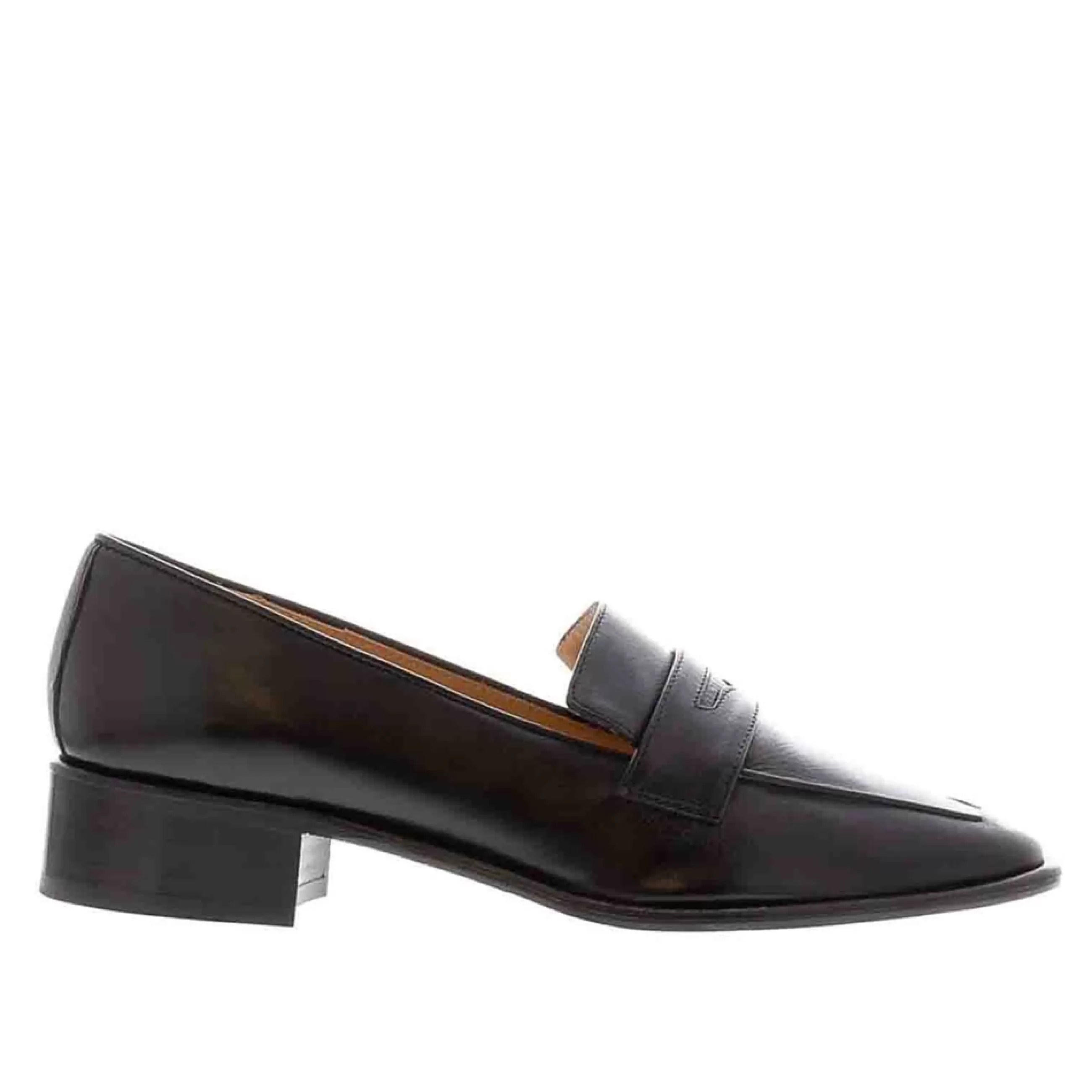 Angeilca Black Leather Penny Loafers>Carl Scarpa Fashion