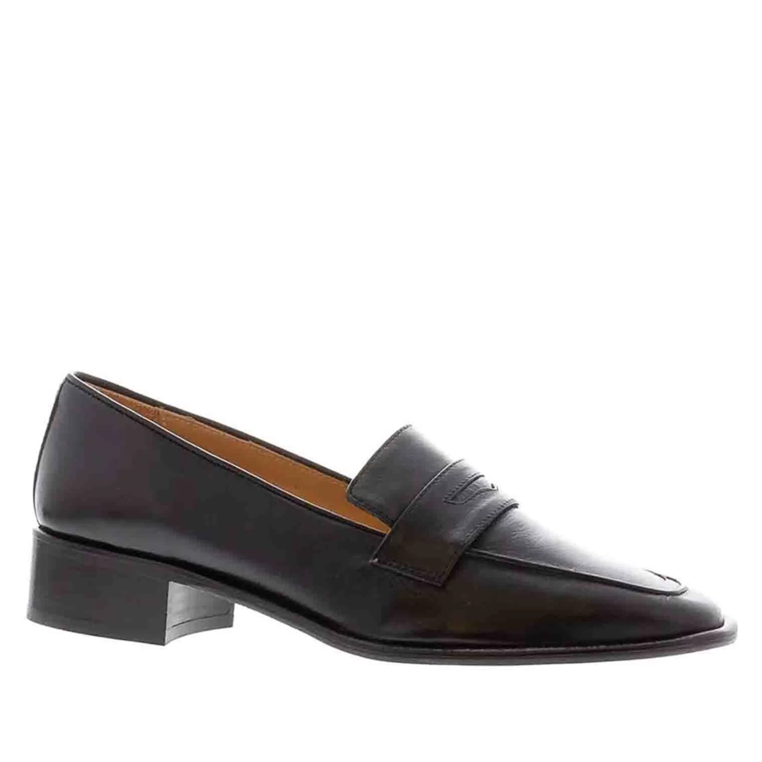 Angeilca Black Leather Penny Loafers>Carl Scarpa Fashion