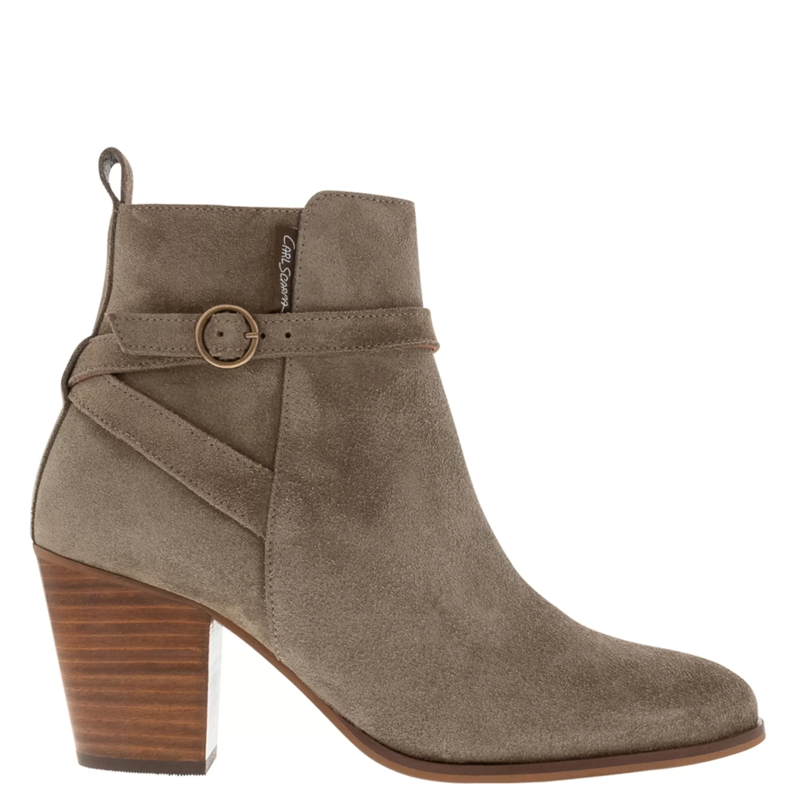 Blaise Grey Suede Block Heel Ankle Boots>Carl Scarpa Sale