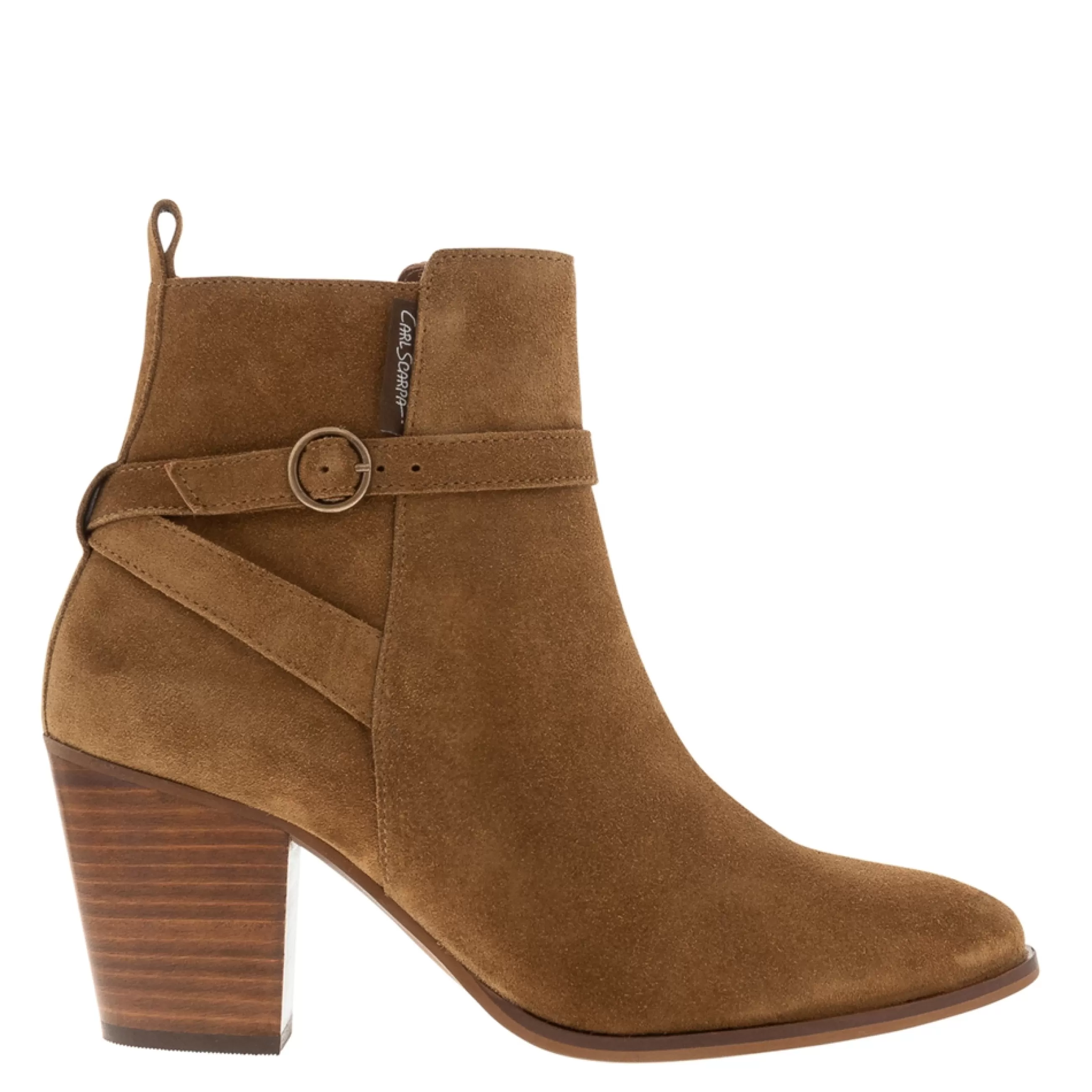 Blaise Tan Suede Block Heel Ankle Boots>Carl Scarpa Clearance