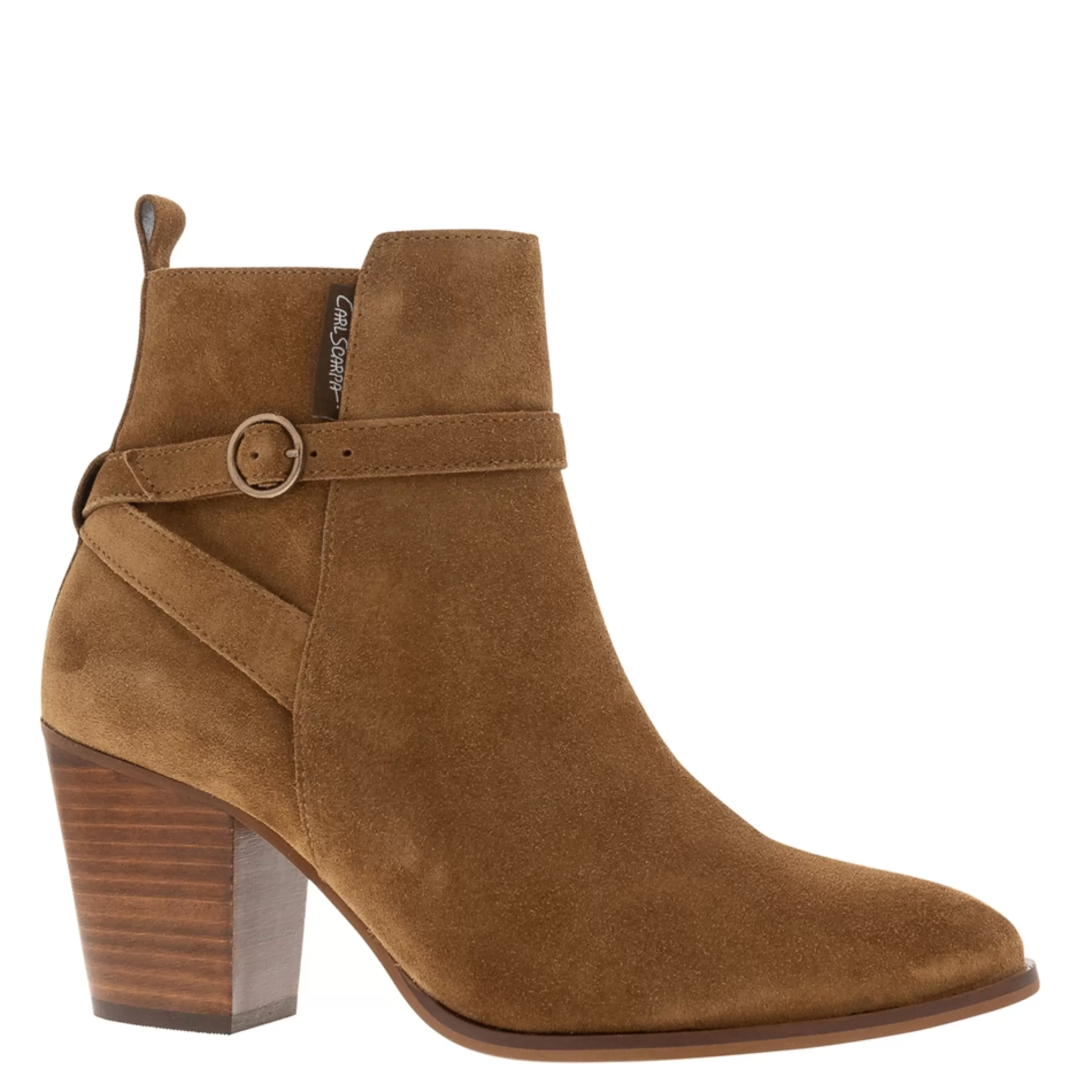 Blaise Tan Suede Block Heel Ankle Boots>Carl Scarpa Clearance