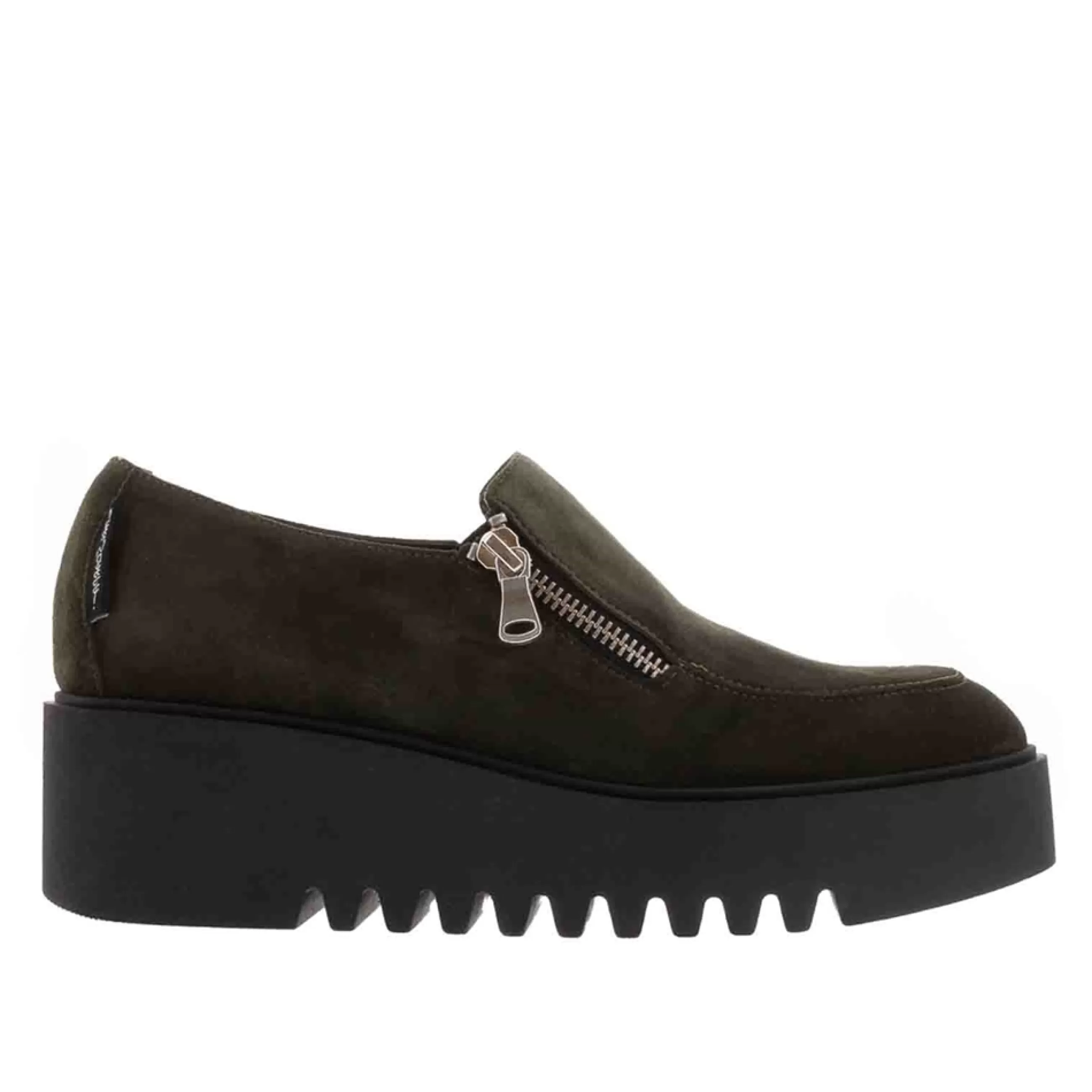 Bronte Green Leather Zip Up Wedge Loafers>Carl Scarpa Flash Sale