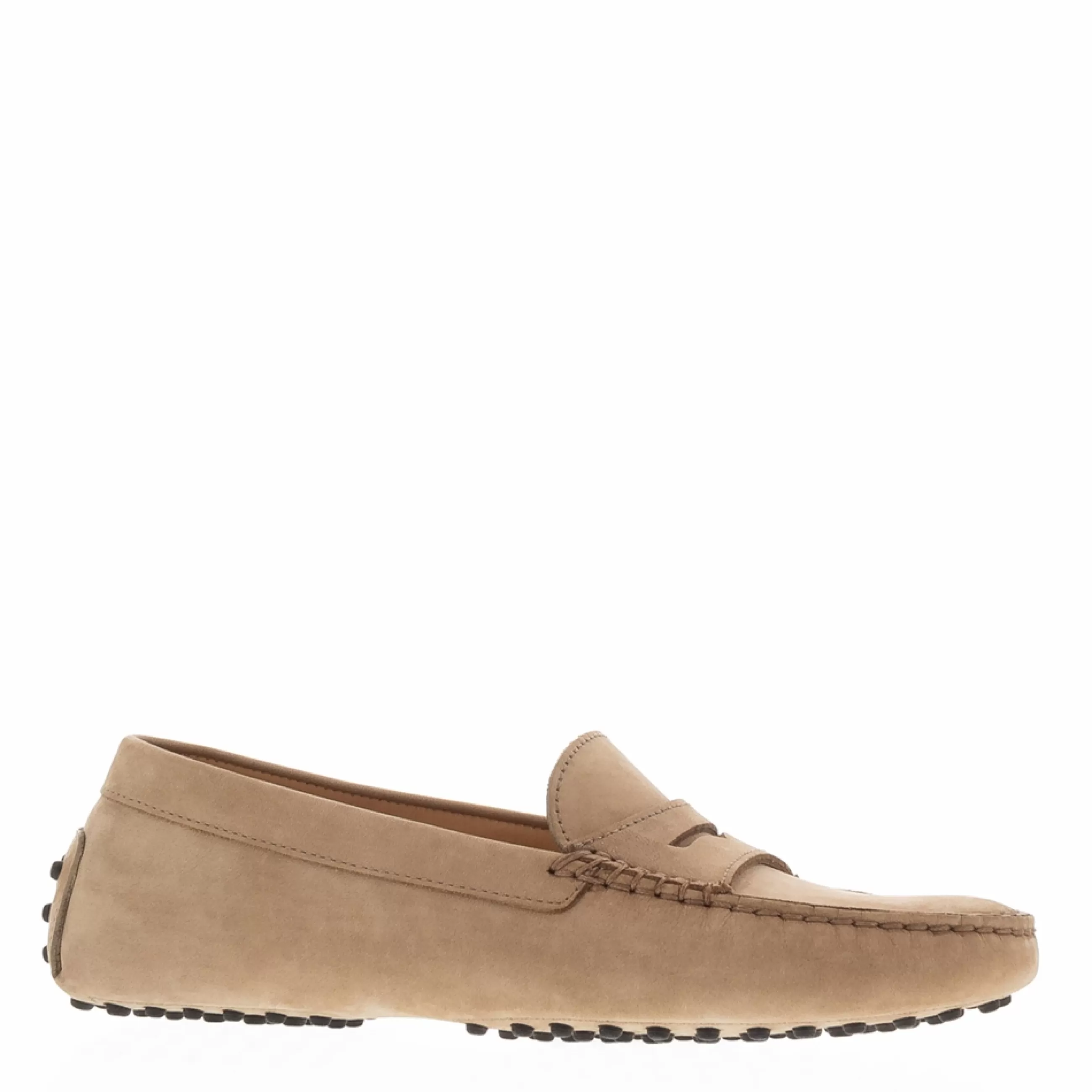 Domenica Beige Nubuck Suede Penny Loafers>Carl Scarpa Fashion