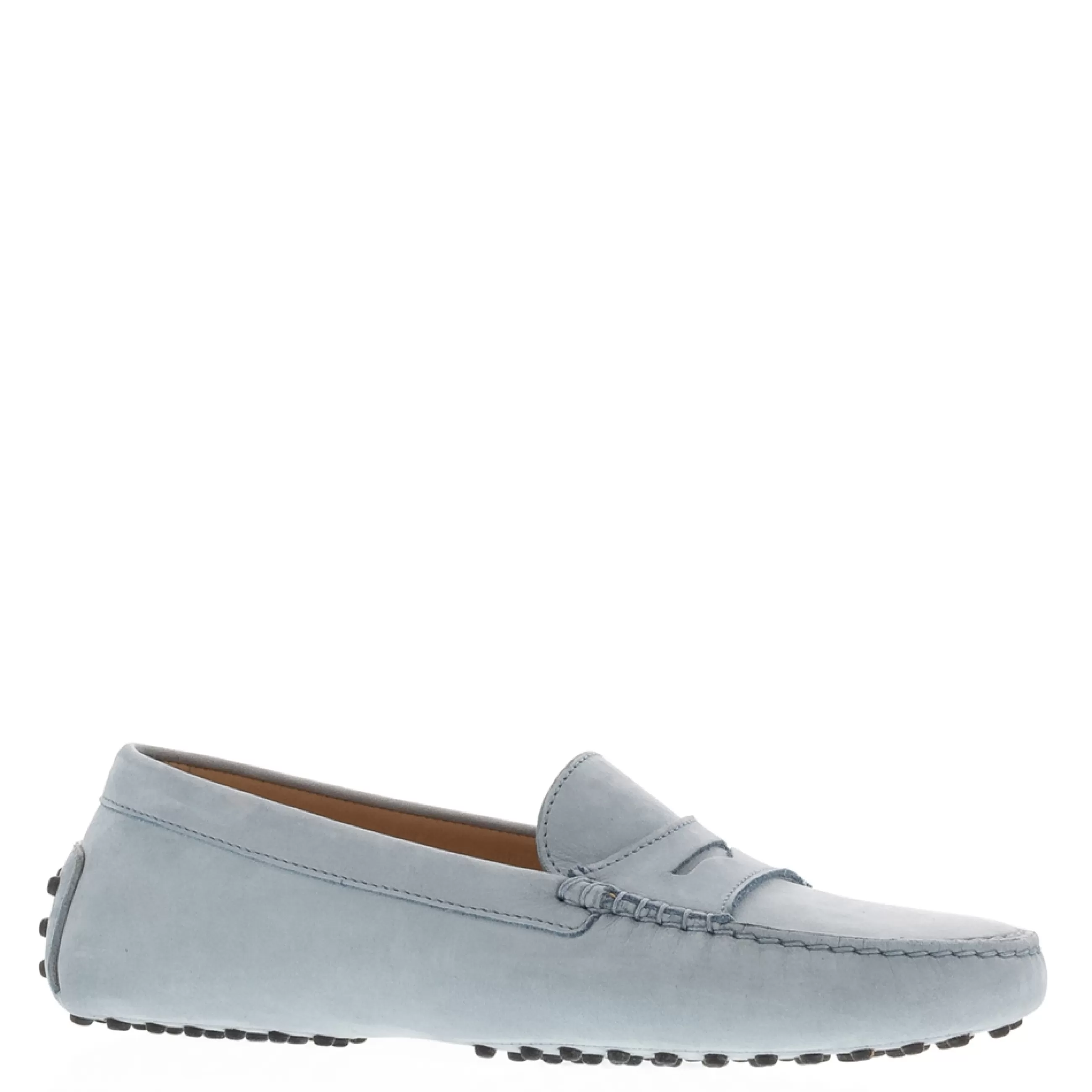 Domenica Light Blue Nubuck Suede Penny Loafers>Carl Scarpa Sale