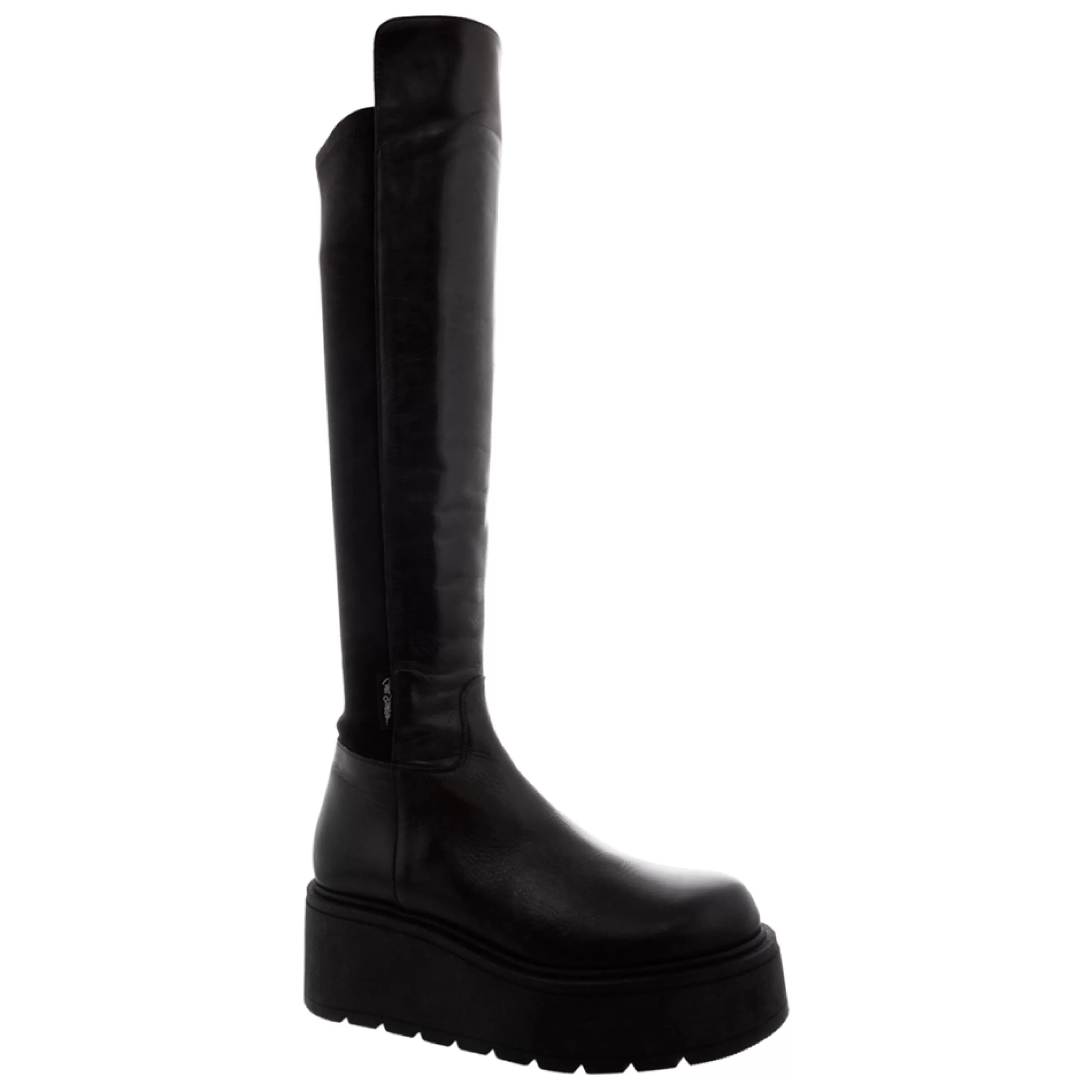 East Black Flatform Leather Knee High Boots>Carl Scarpa Flash Sale