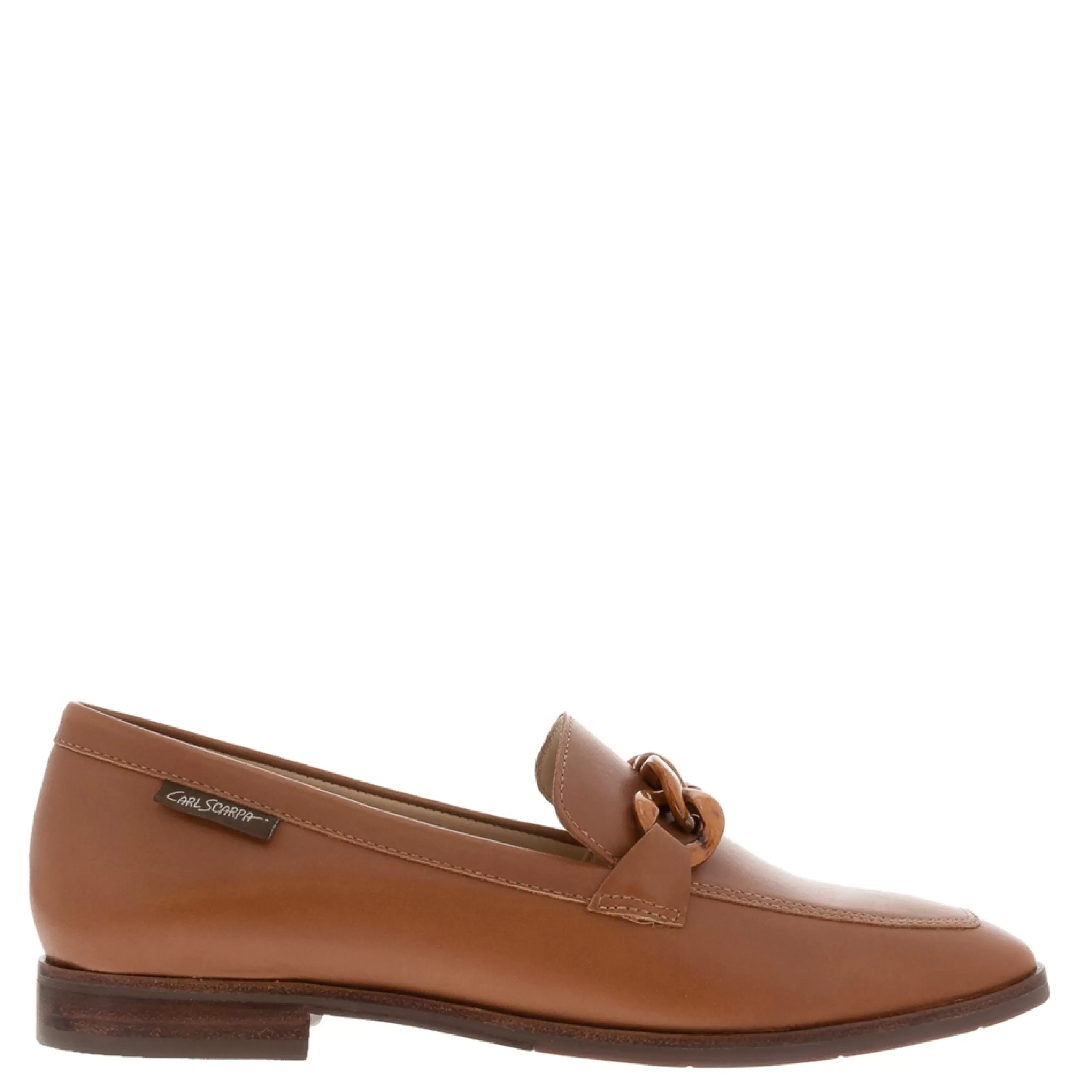 Elegance Tan Leather Chain Loafers>Carl Scarpa Cheap