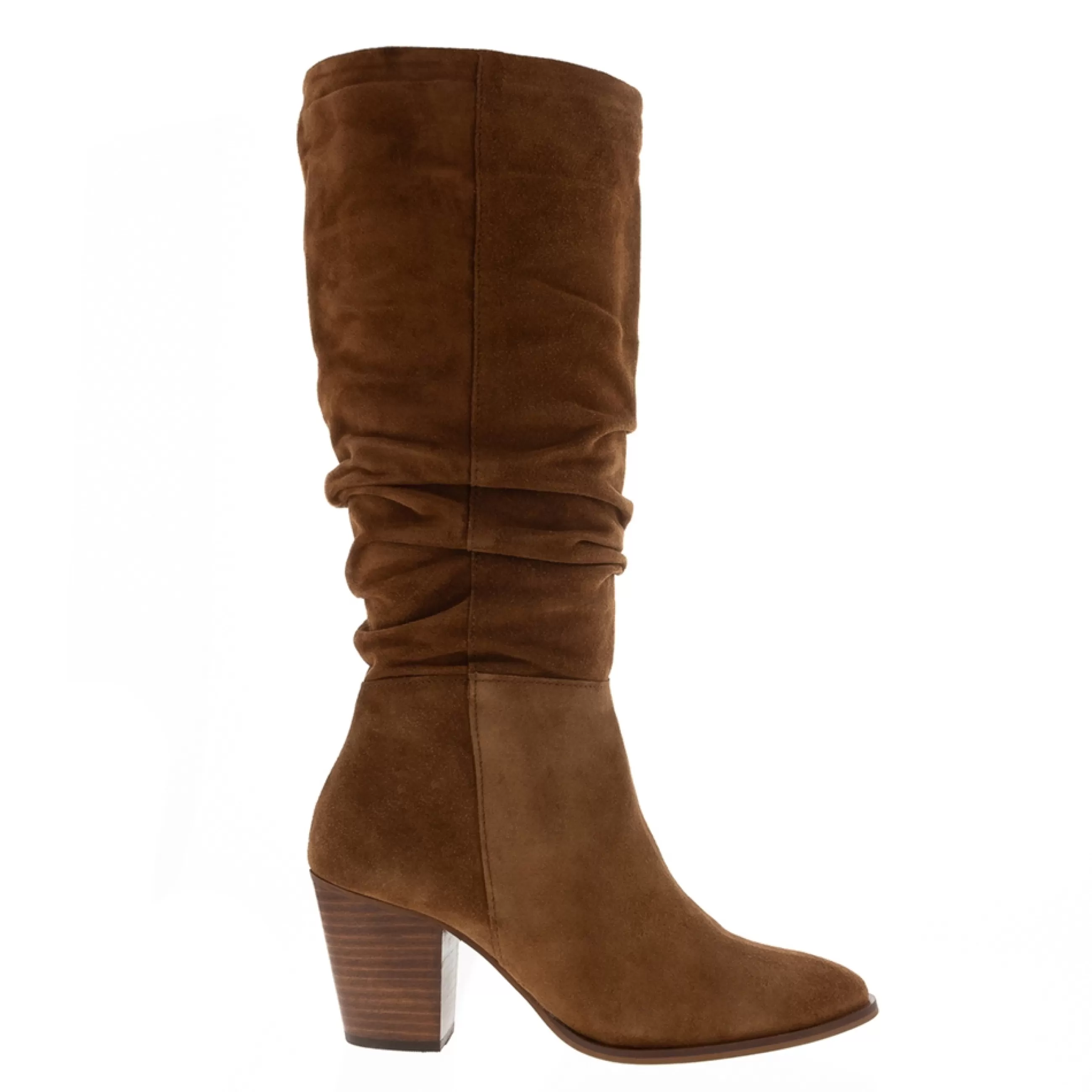 Ellis Rouched Suede Long Ankle Boots>Carl Scarpa Store