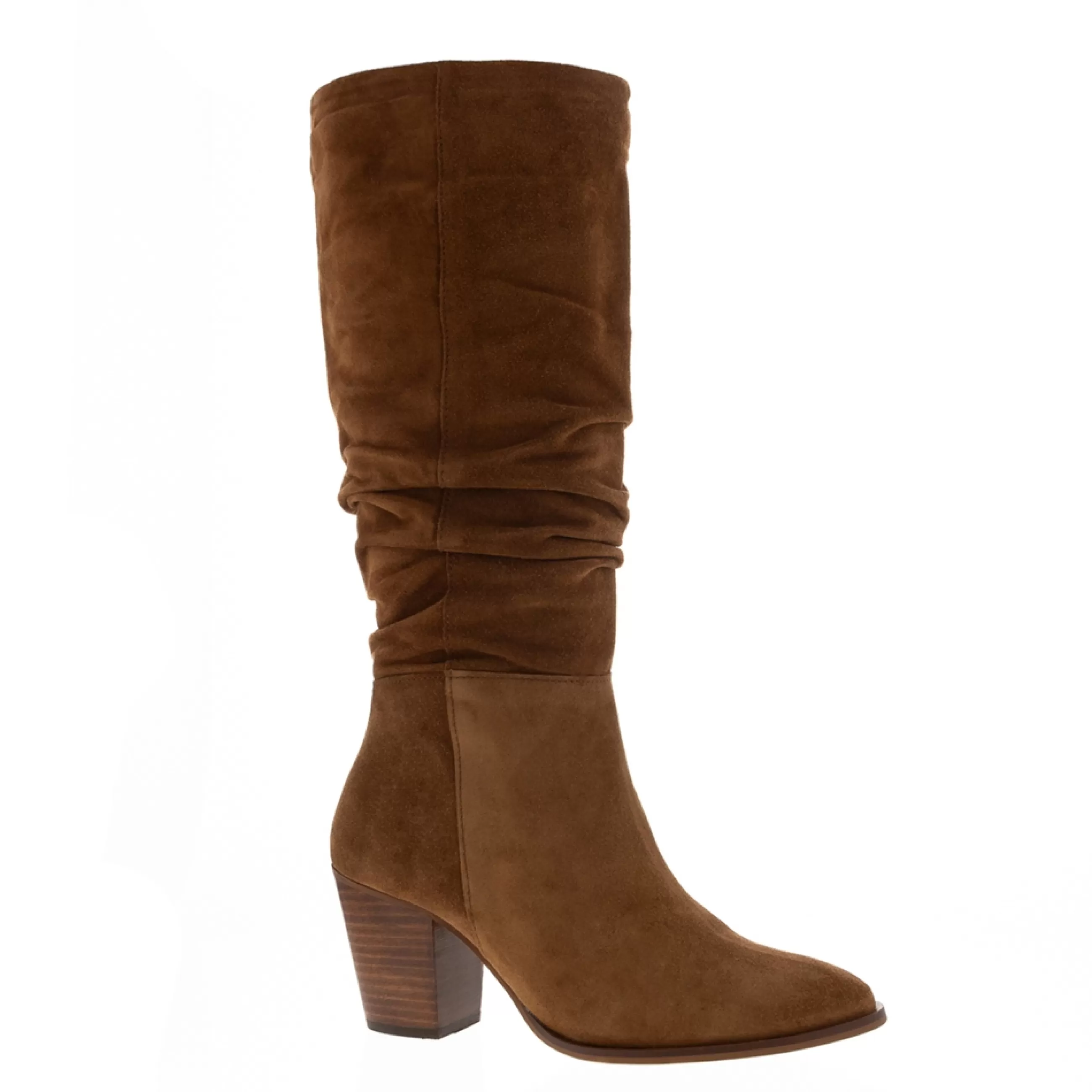 Ellis Rouched Suede Long Ankle Boots>Carl Scarpa Store