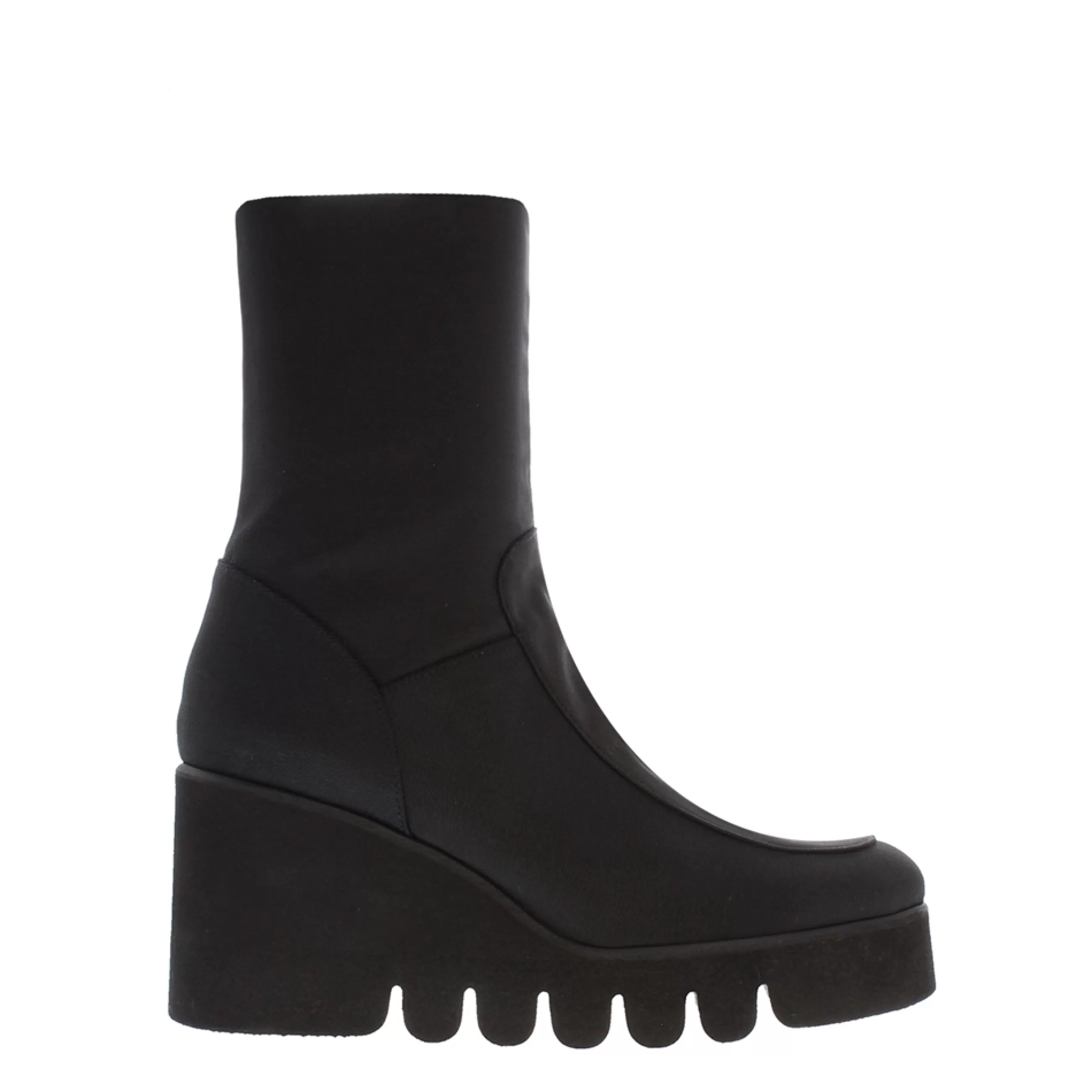 Laina Black Italian Lycra Wavesole Wedge Heel Ankle Boots>Carl Scarpa Flash Sale