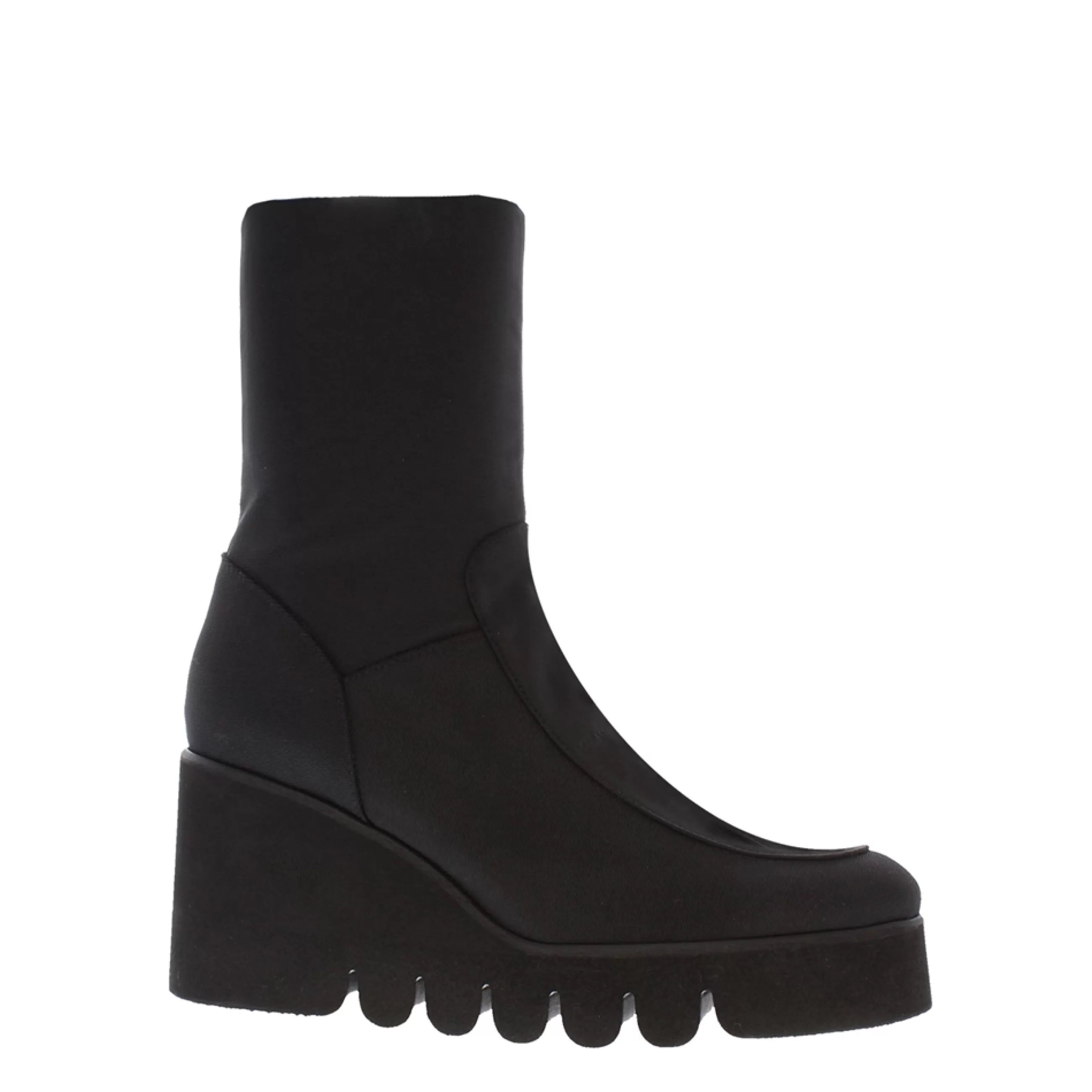 Laina Black Italian Lycra Wavesole Wedge Heel Ankle Boots>Carl Scarpa Flash Sale