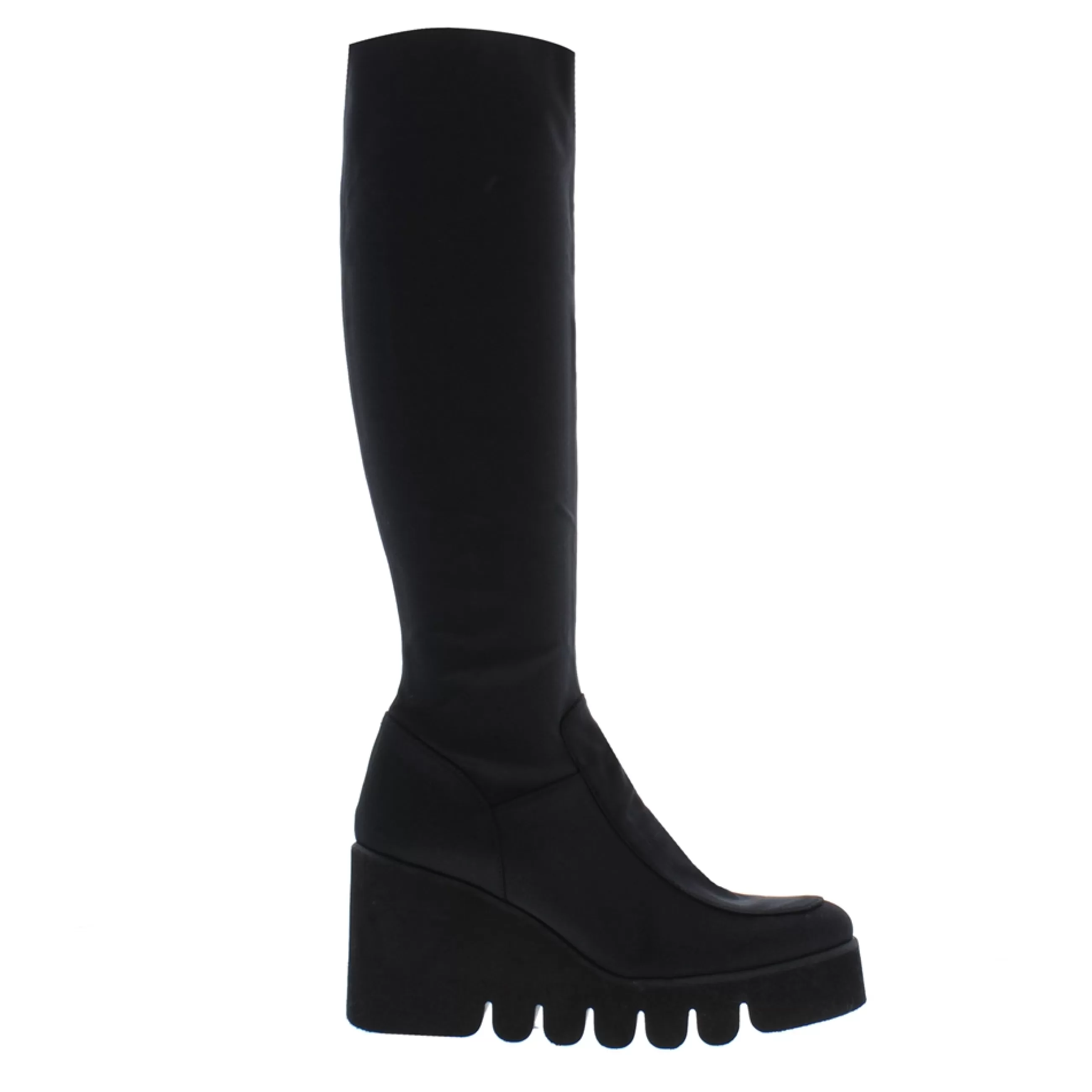 Lakelyn Black Italian Lycra Wavesole Wedge Heel Boots>Carl Scarpa Fashion