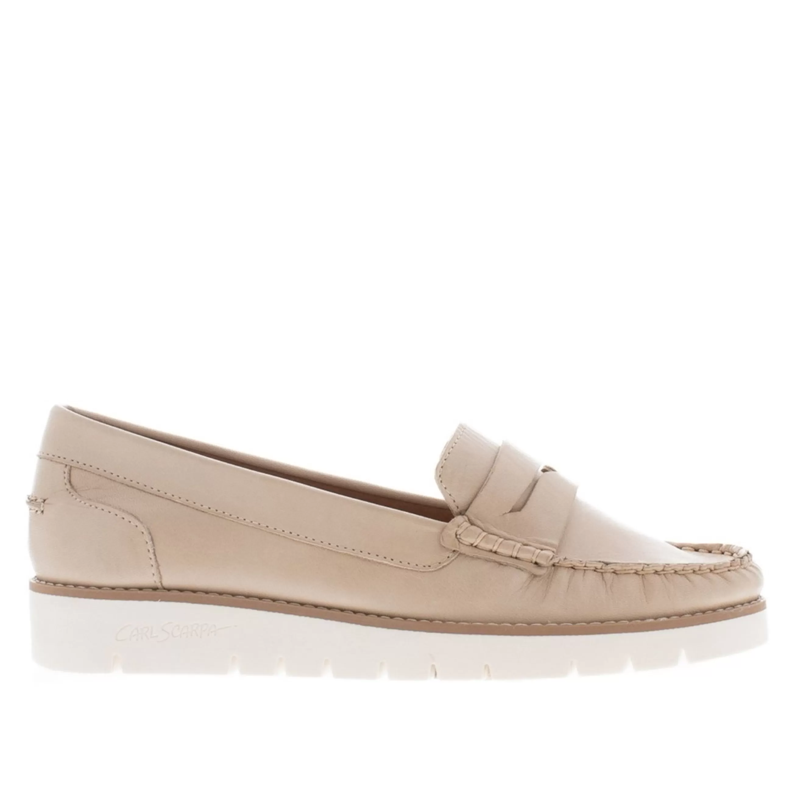 Lucentia Beige Leather Wedge Loafers>Carl Scarpa Best Sale