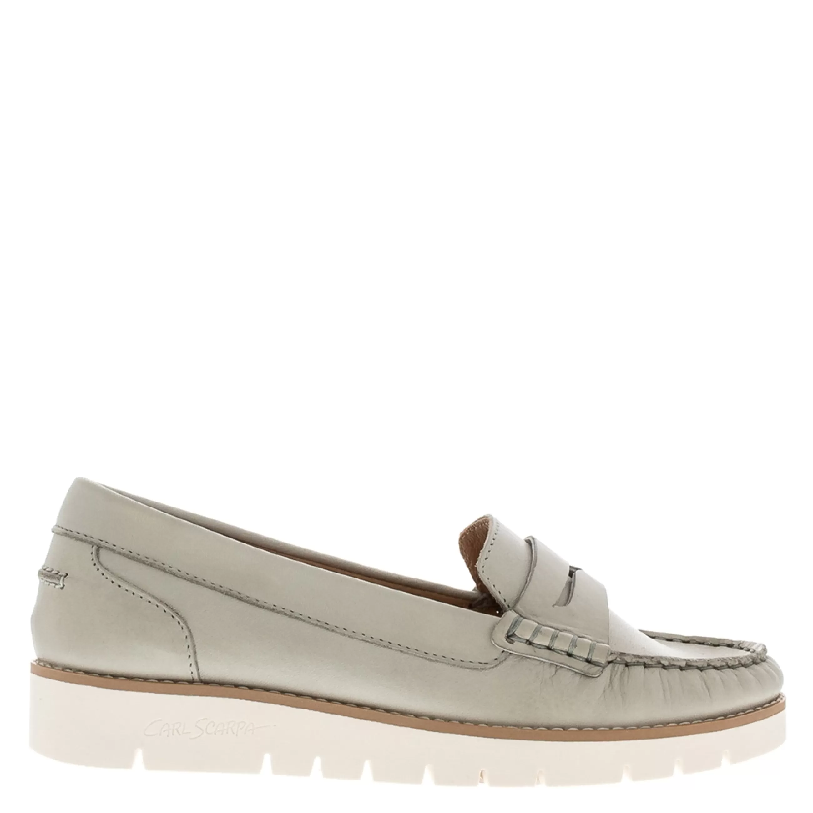 Lucentia Grey Leather Wedge Loafers>Carl Scarpa Online