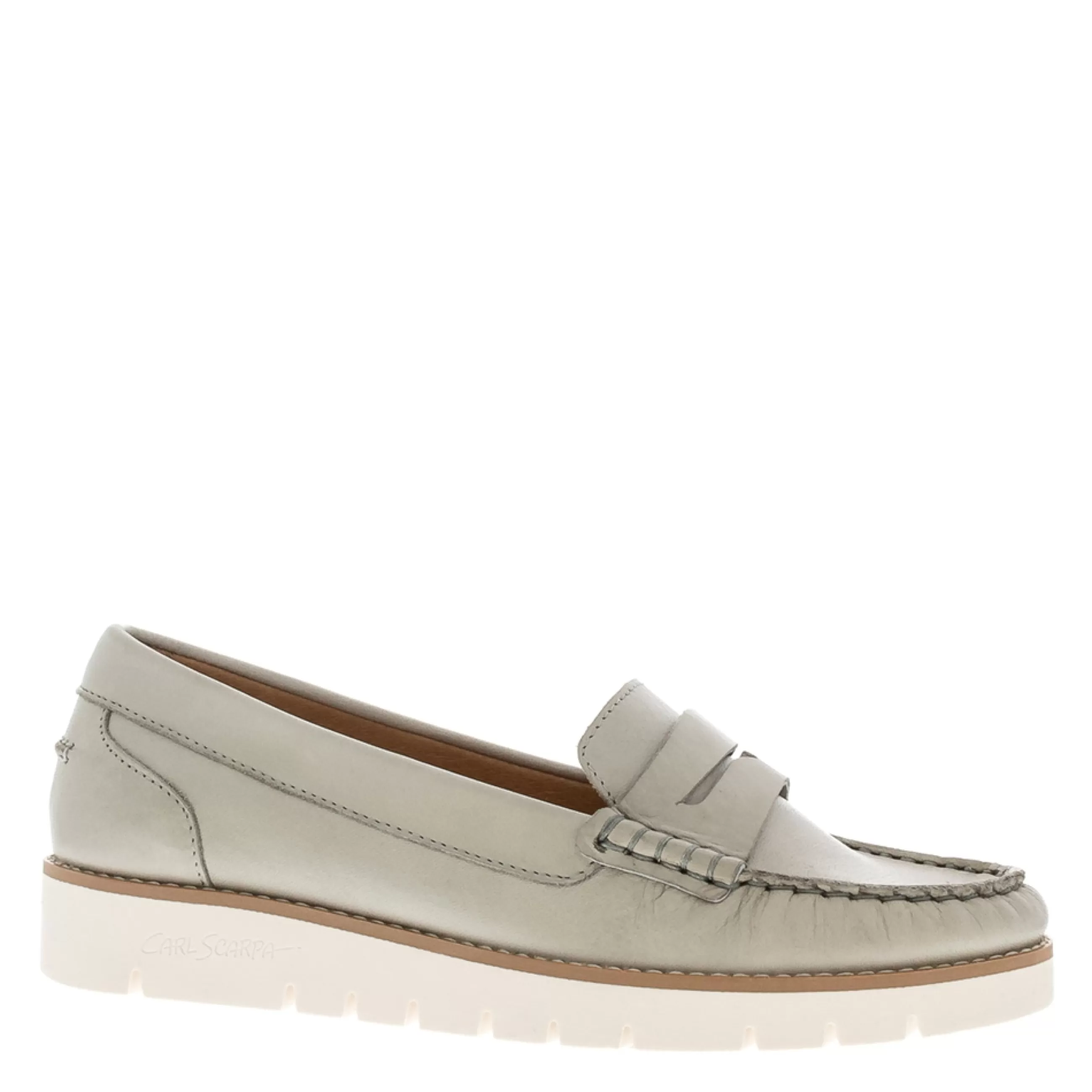 Lucentia Grey Leather Wedge Loafers>Carl Scarpa Online