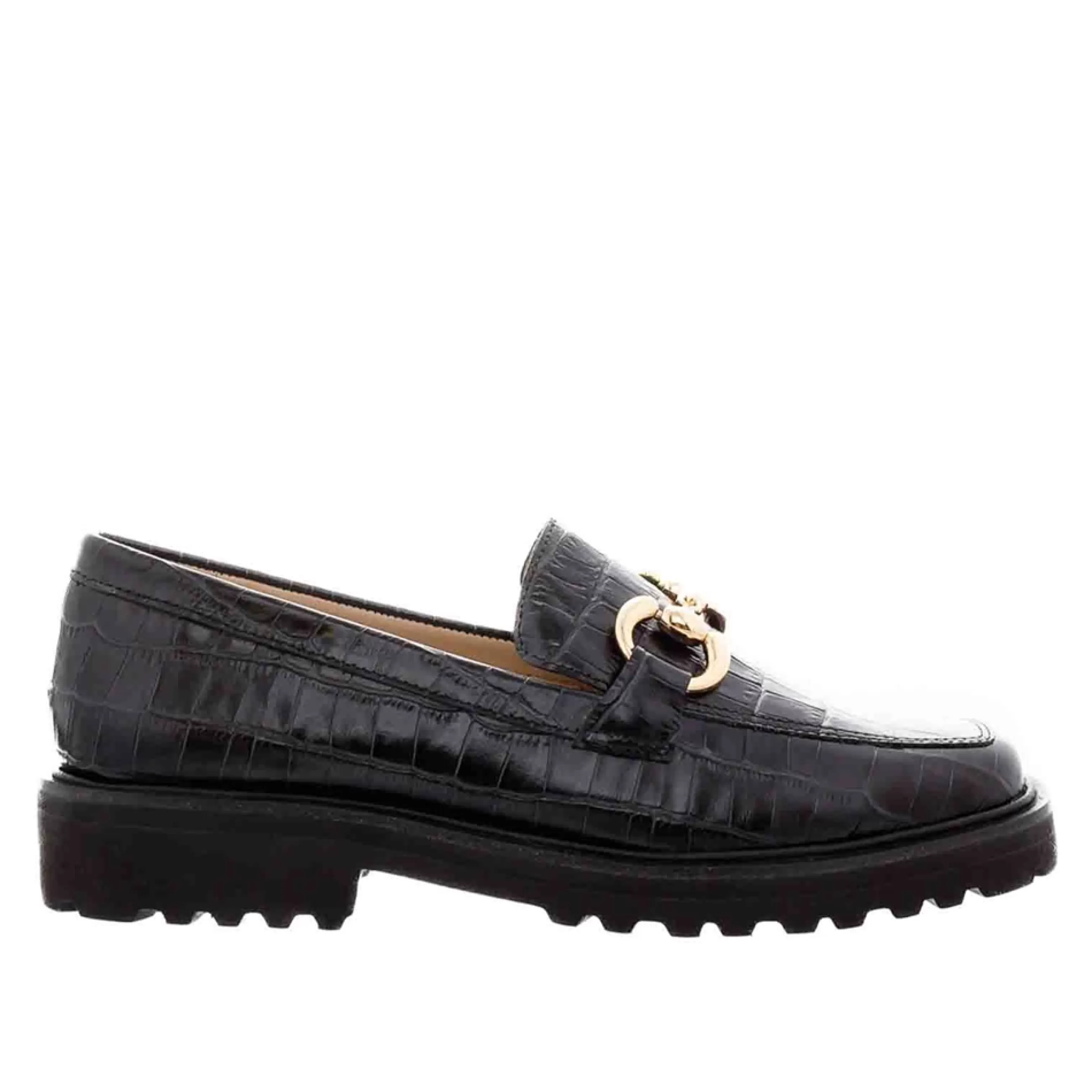 Petal Black Croc Snaffle Loafers>Carl Scarpa Hot