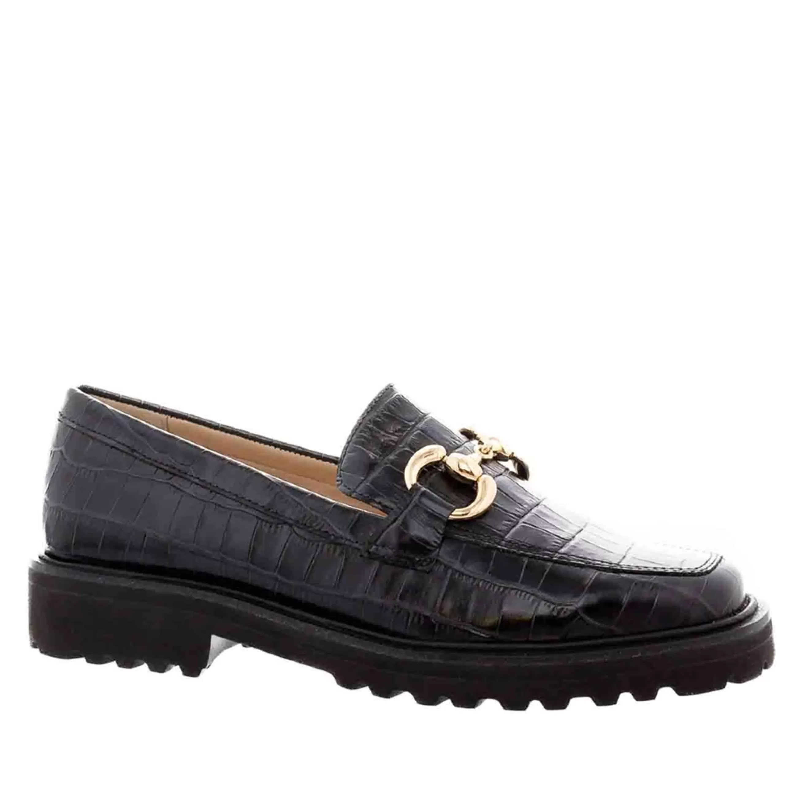 Petal Black Croc Snaffle Loafers>Carl Scarpa Hot