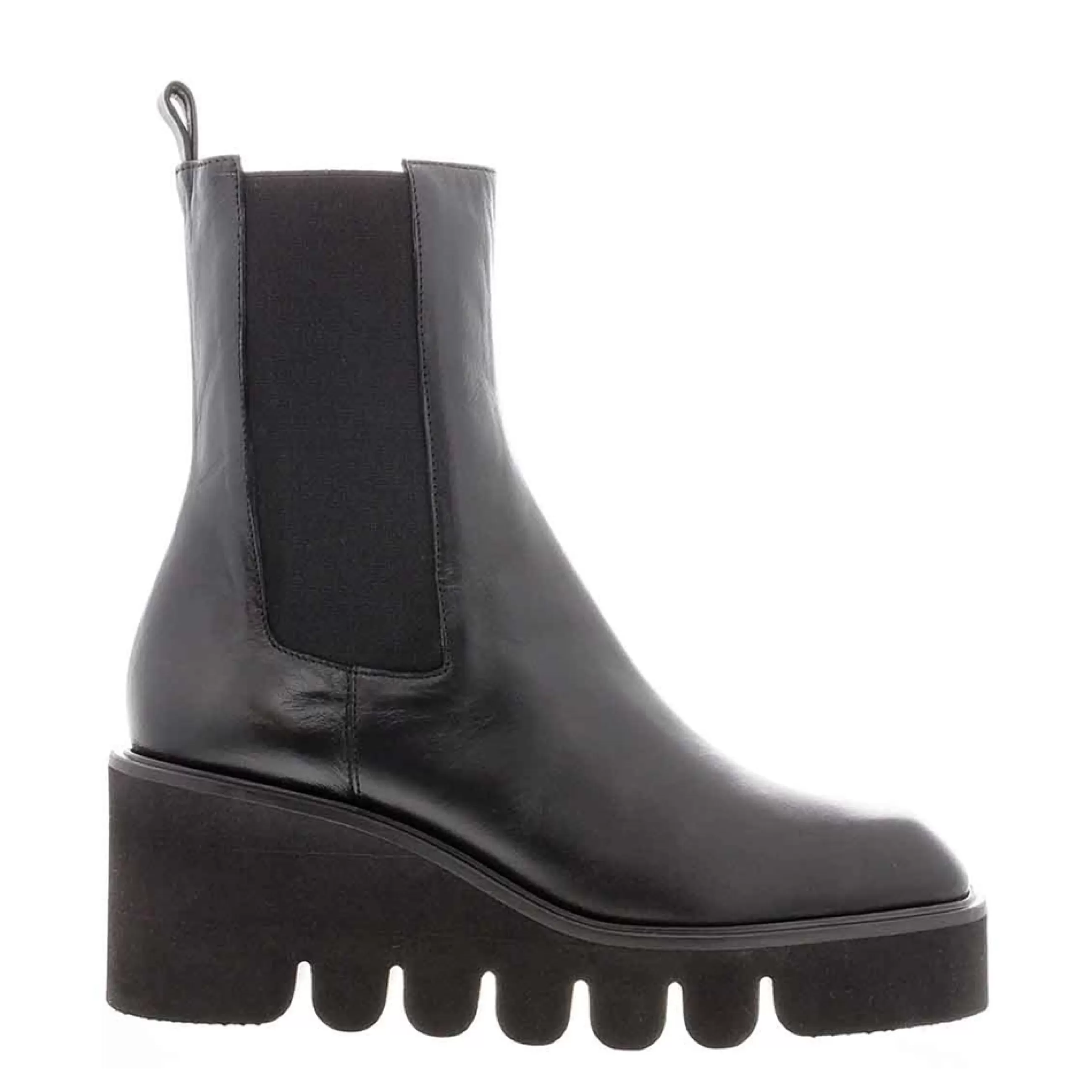 Powder Black Leather Wavesole Chelsea Boots>Carl Scarpa Shop