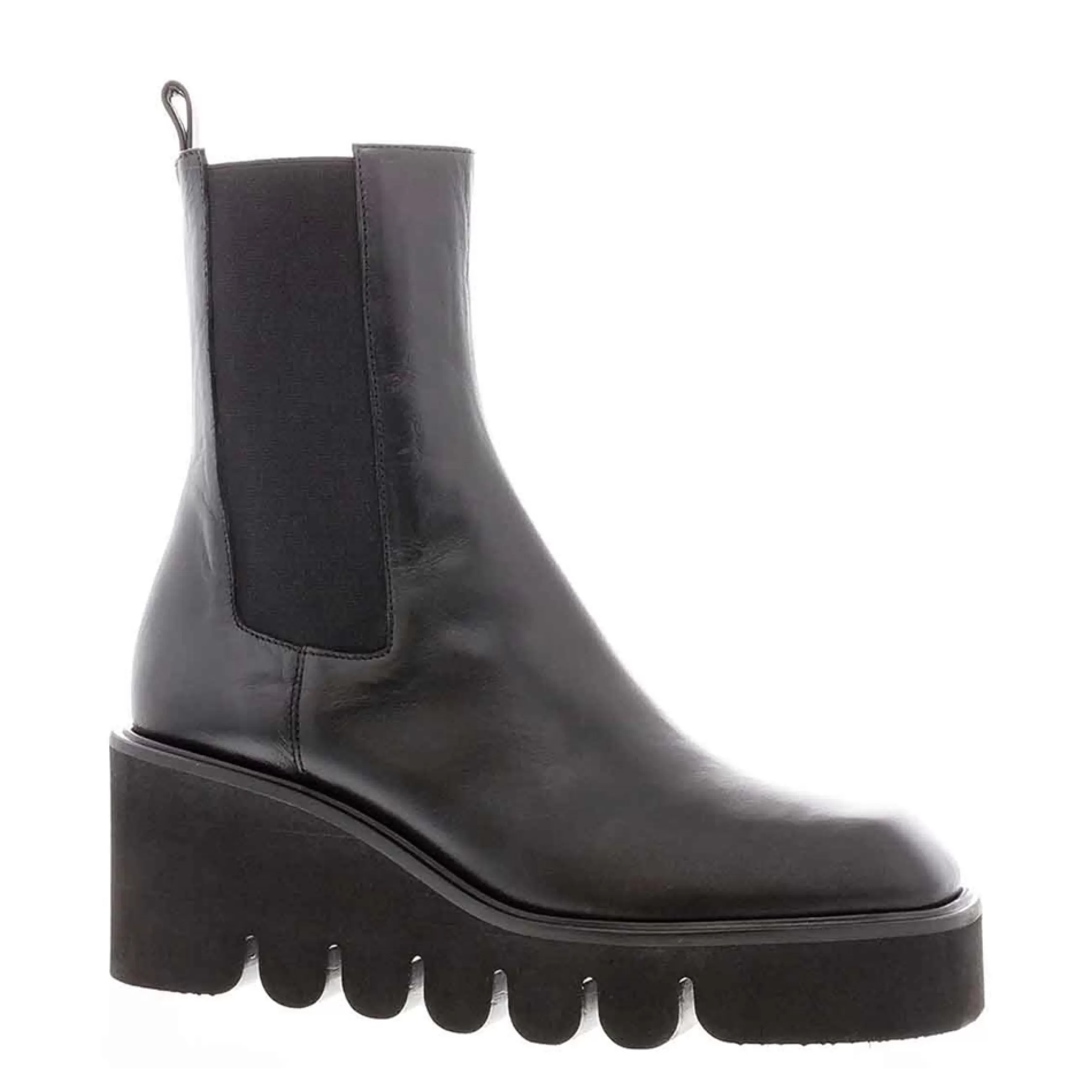 Powder Black Leather Wavesole Chelsea Boots>Carl Scarpa Shop