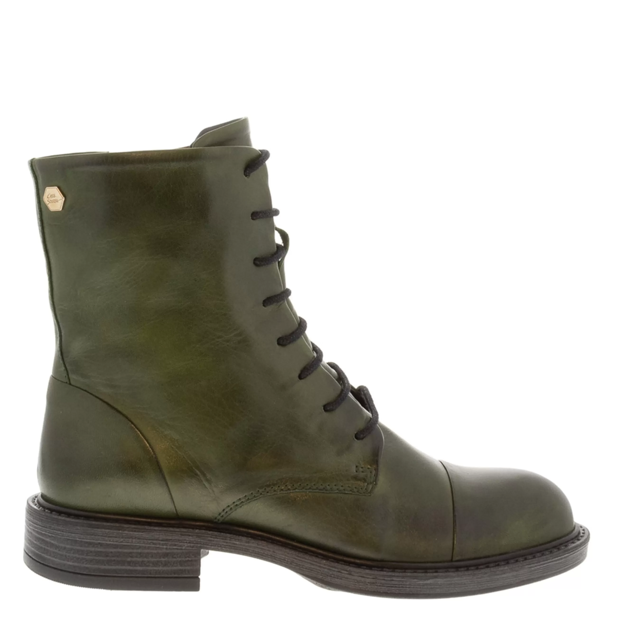 Rosemarie Green Leather Lace Up Ankle Boots>Carl Scarpa Flash Sale