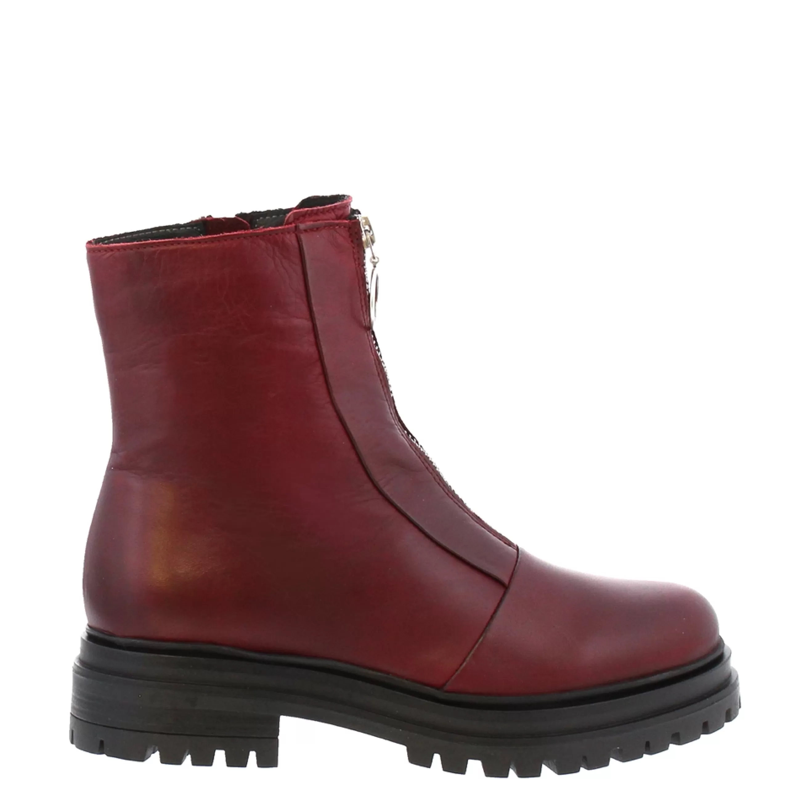 Savita Burgundy Zip-Up Leather Ankle Boots>Carl Scarpa Cheap