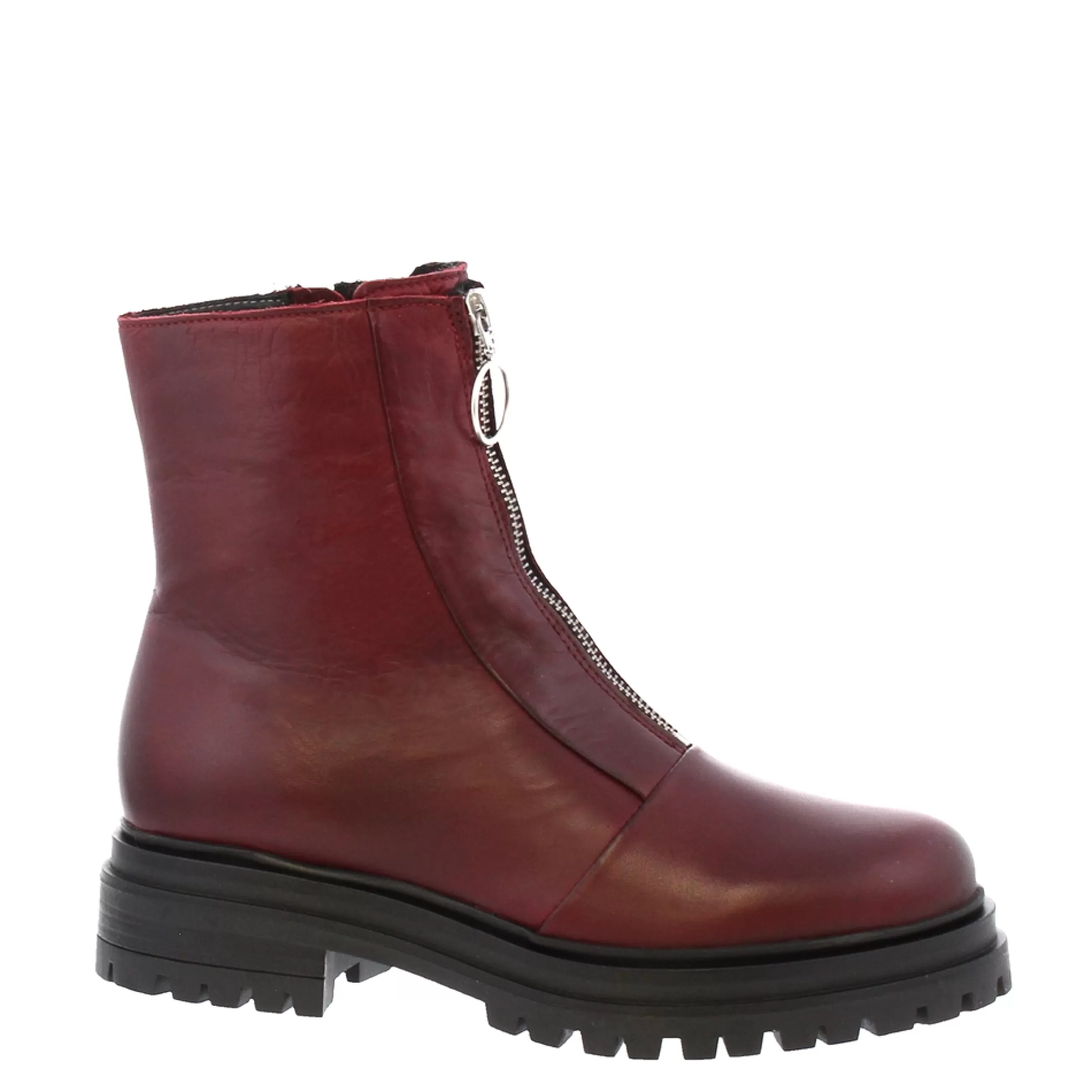 Savita Burgundy Zip-Up Leather Ankle Boots>Carl Scarpa Cheap