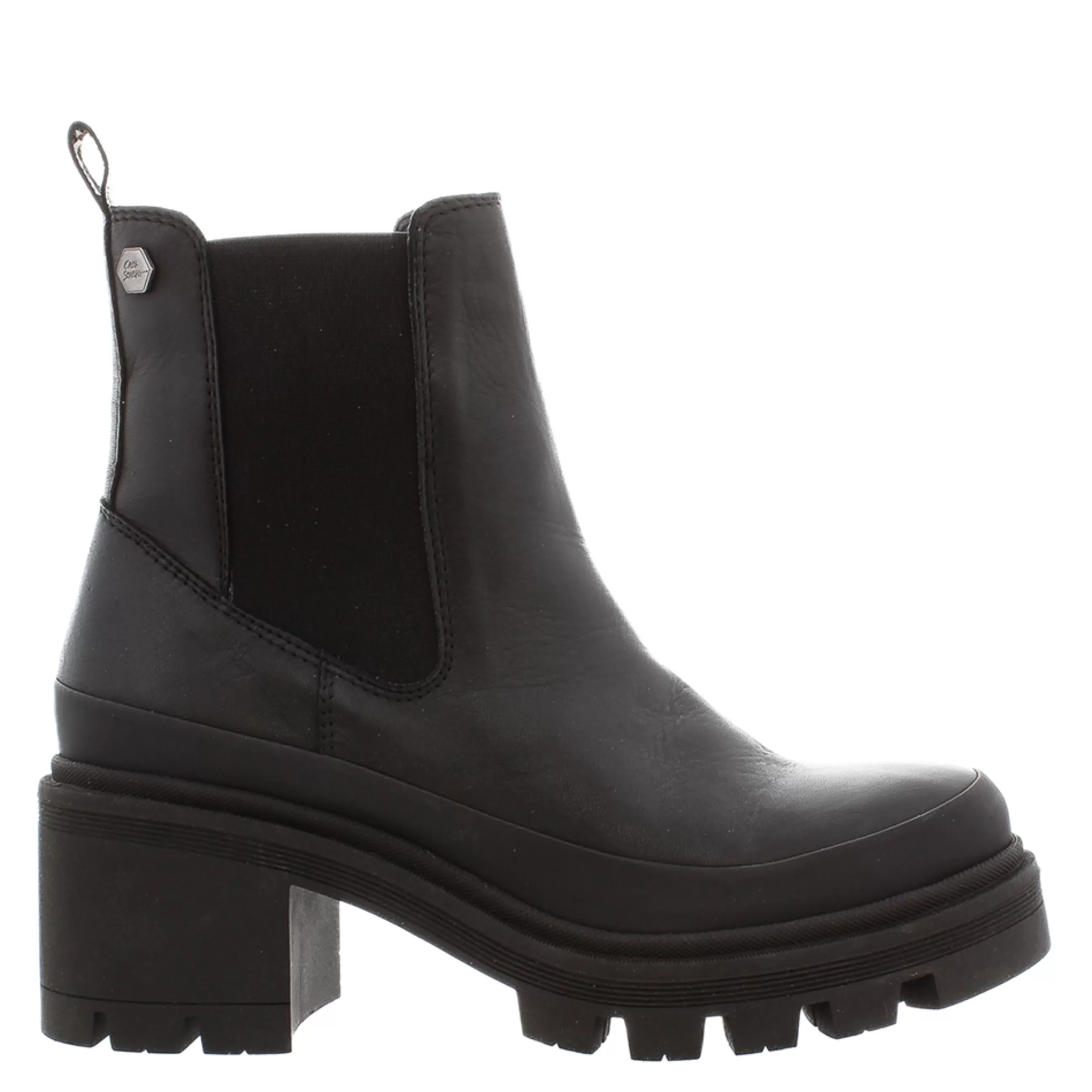 Wild Black Leather Chunky Heel Ankle Boots>Carl Scarpa Cheap