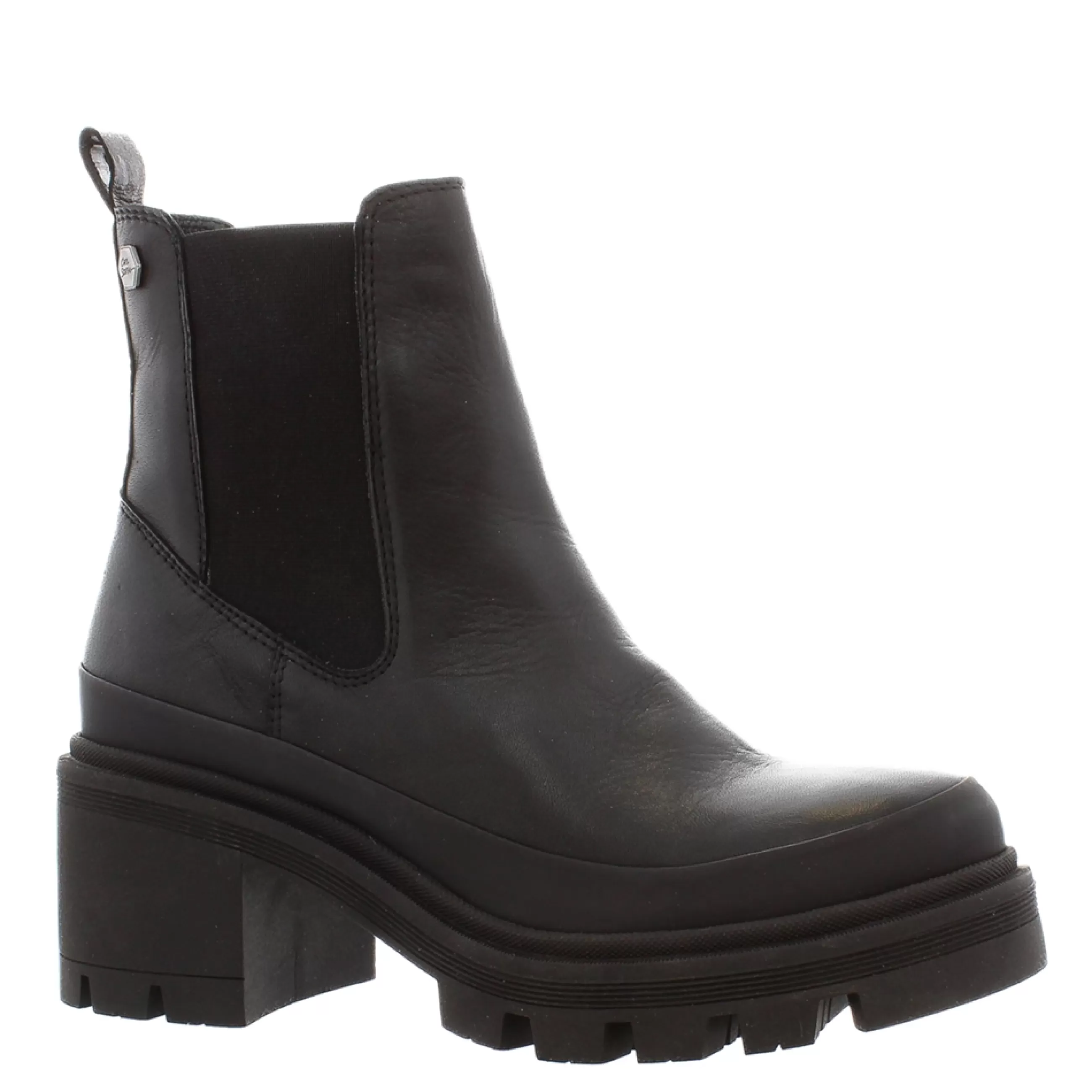 Wild Black Leather Chunky Heel Ankle Boots>Carl Scarpa Cheap