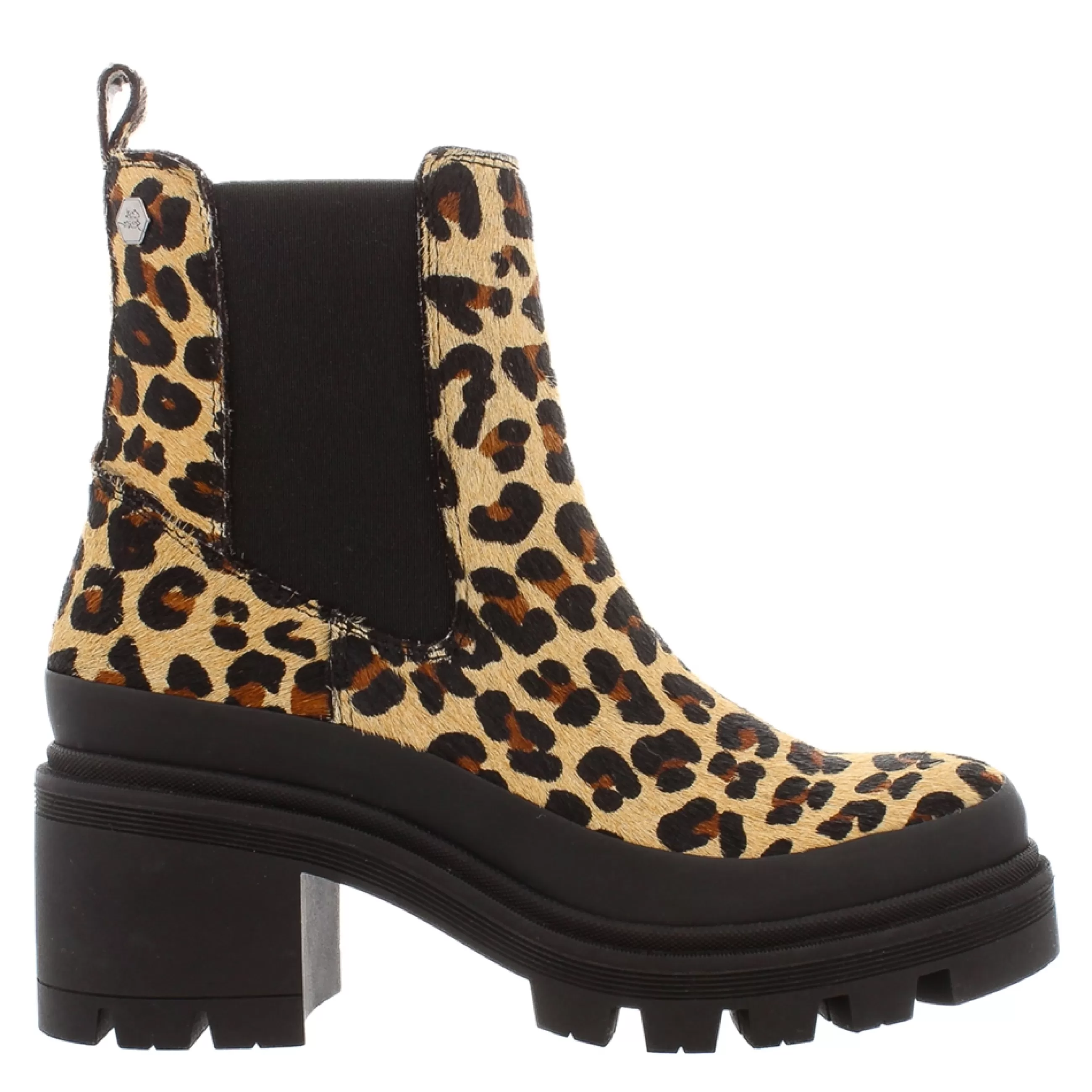 Wild Leopard Leather Chunky Heel Ankle Boots>Carl Scarpa Outlet