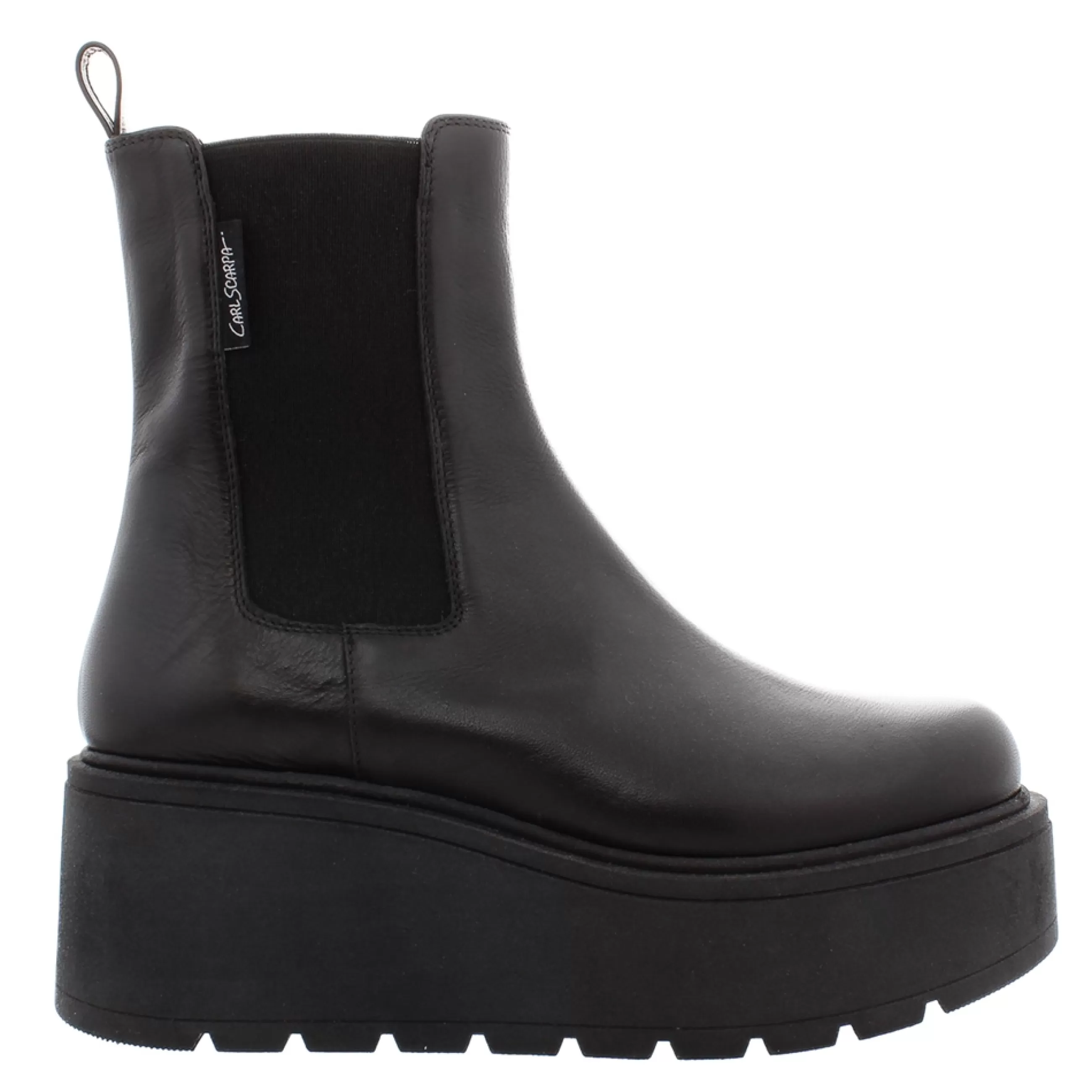 Zen Black Leather Platform Chelsea Boots>Carl Scarpa Hot