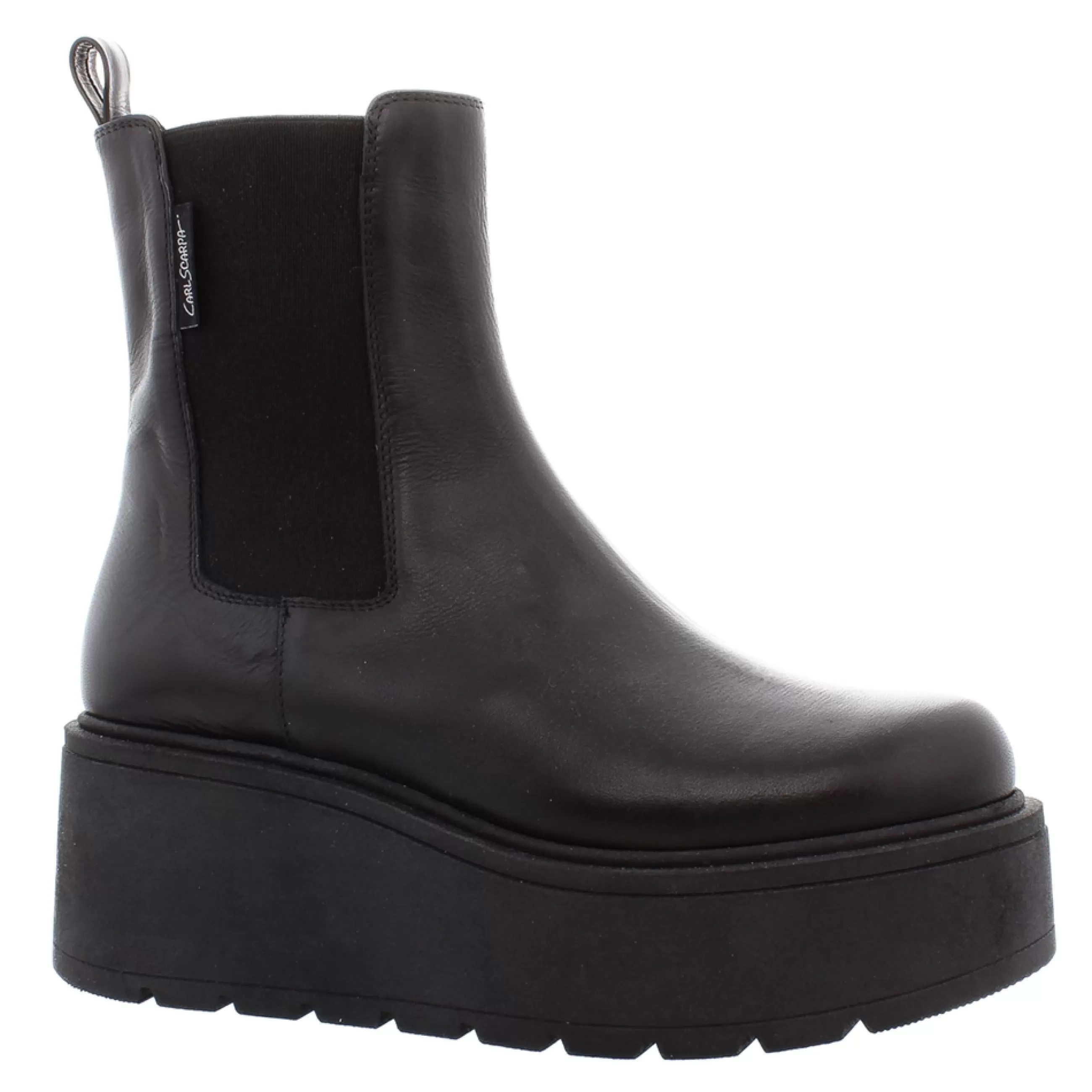 Zen Black Leather Platform Chelsea Boots>Carl Scarpa Hot