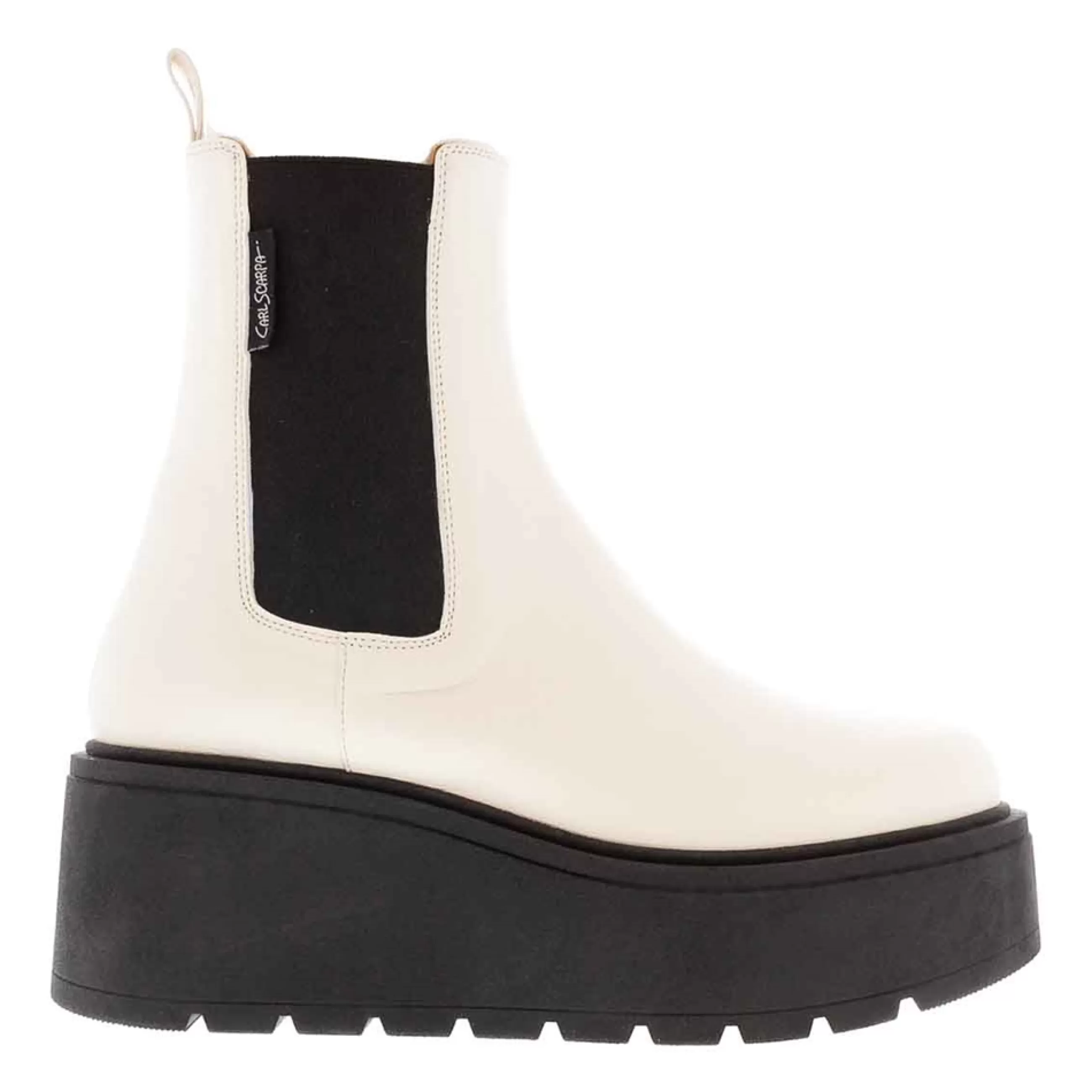 Zen Off-White Leather Platform Chelsea Boots>Carl Scarpa Hot