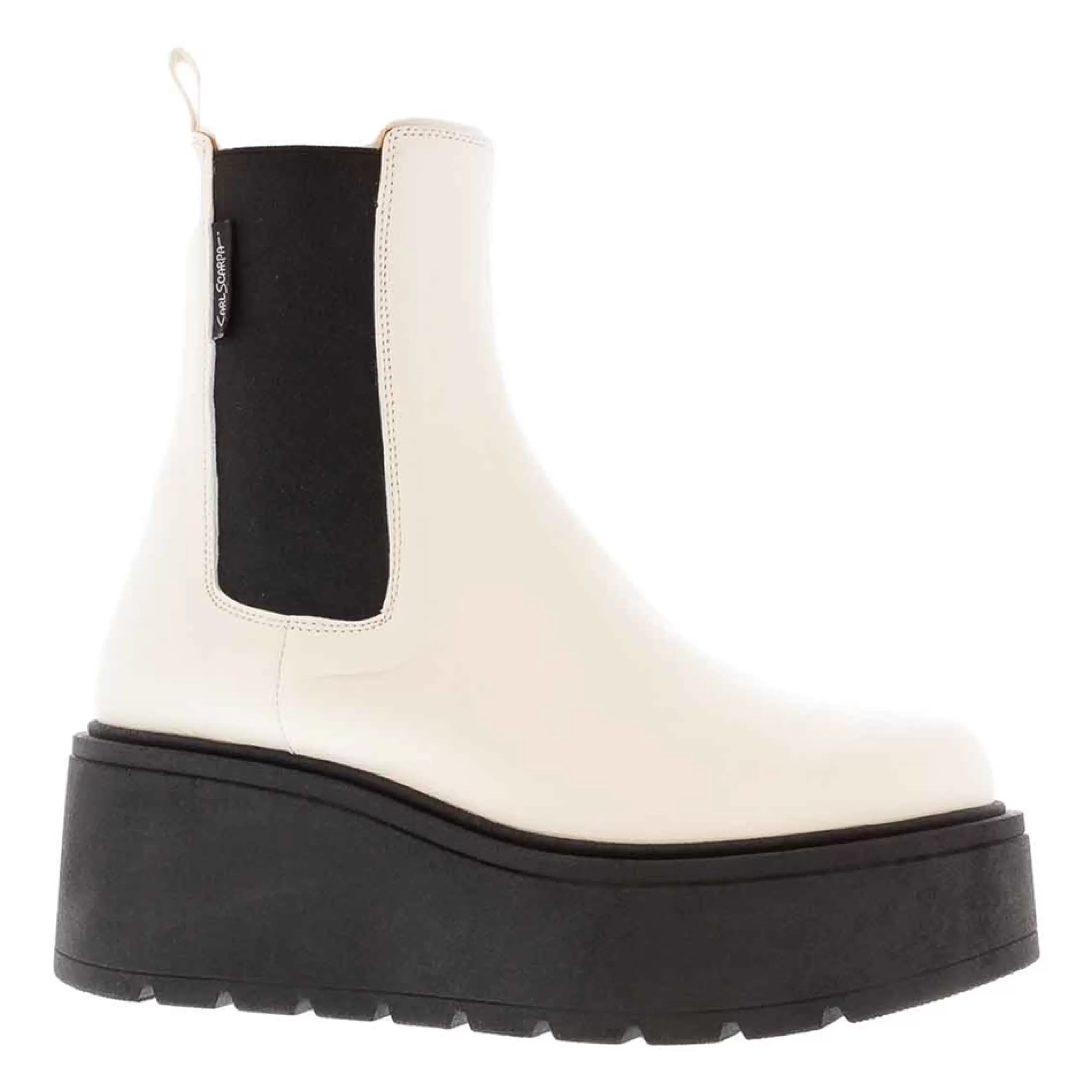 Zen Off-White Leather Platform Chelsea Boots>Carl Scarpa Hot